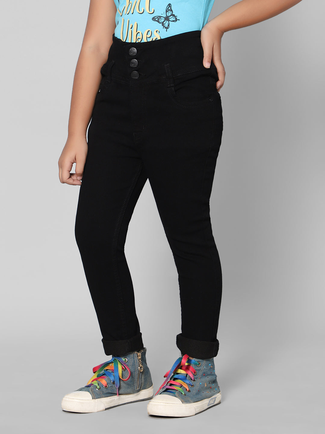 Rea-Lize Girls Regular Fit Mid-Rise Denim Jeans