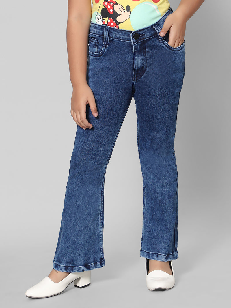 Rea-Lize Girls Boot Cut Mid-Rise Denim Jeans
