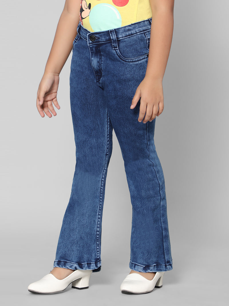 Rea-Lize Girls Boot Cut Mid-Rise Denim Jeans