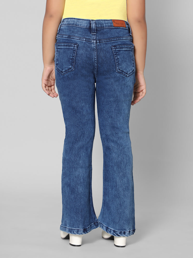 Rea-Lize Girls Boot Cut Mid-Rise Denim Jeans