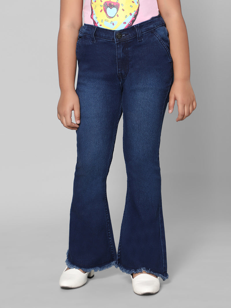 Rea-Lize Girls Boot Cut Mid-Rise Denim Jeans