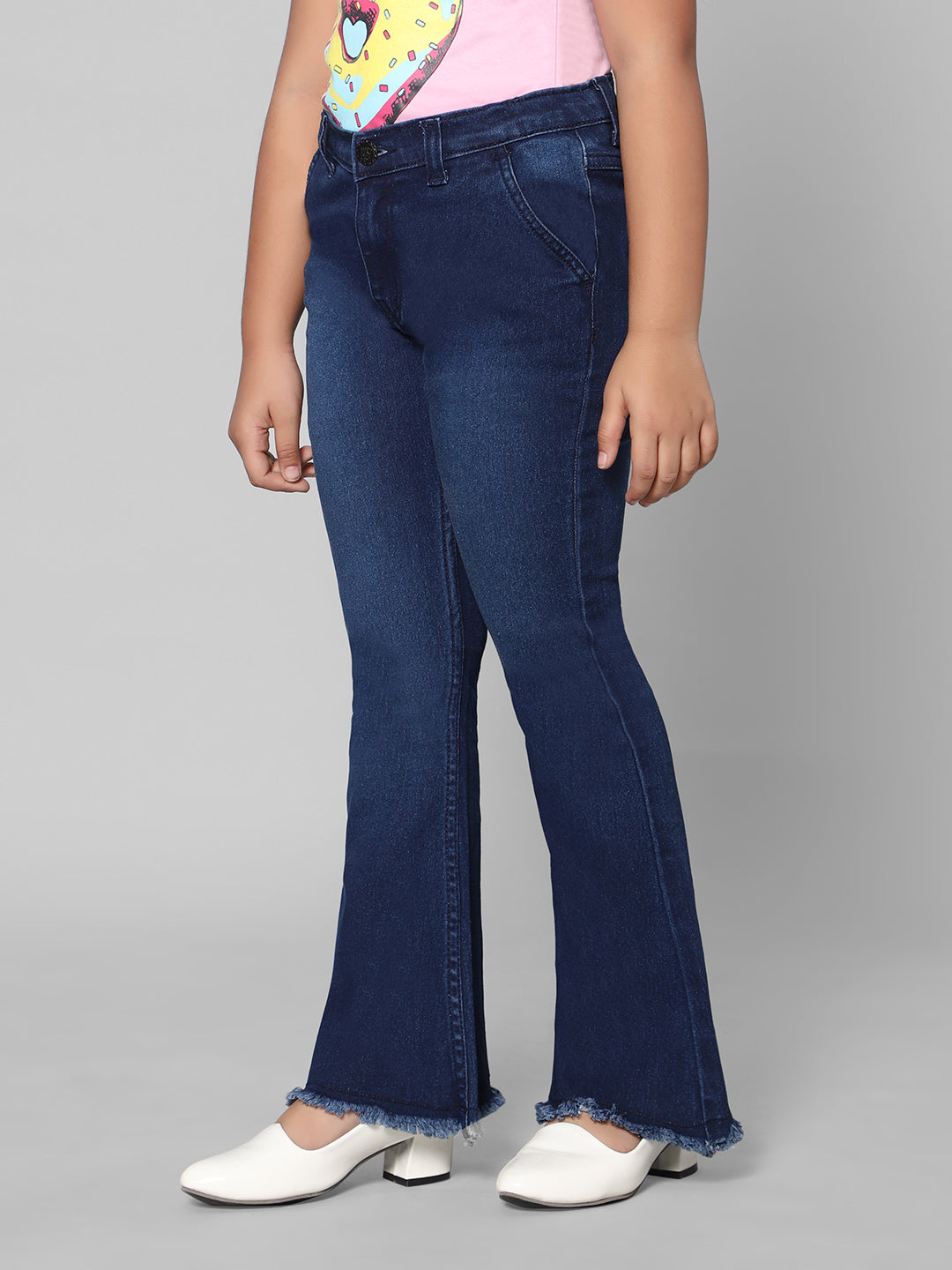 Rea-Lize Girls Boot Cut Mid-Rise Denim Jeans