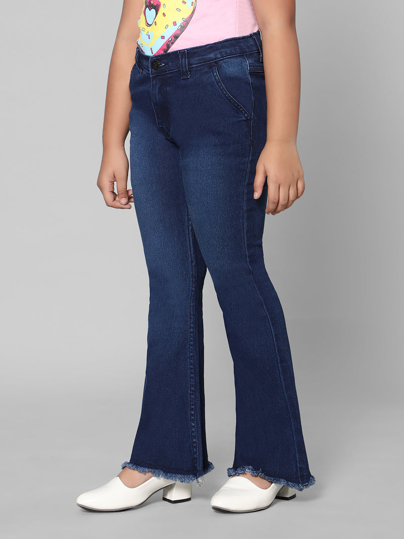 Rea-Lize Girls Boot Cut Mid-Rise Denim Jeans