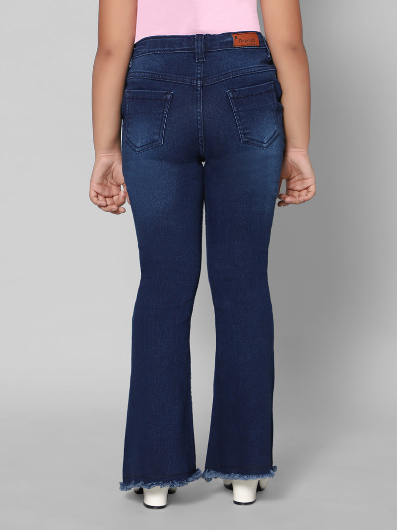 Rea-Lize Girls Boot Cut Mid-Rise Denim Jeans