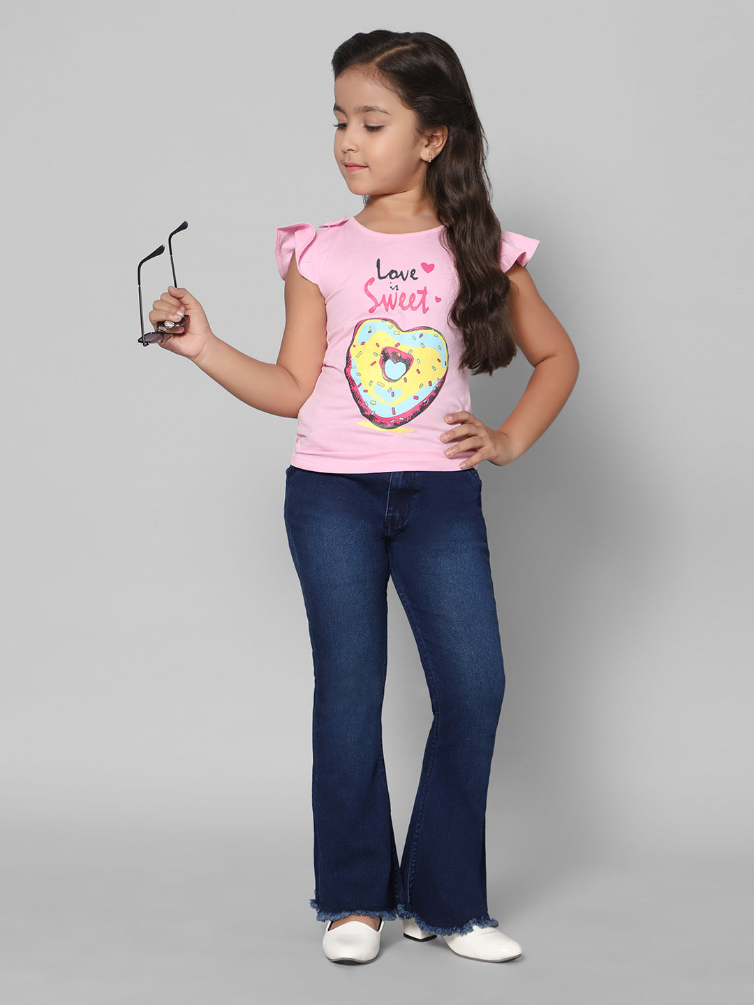 Rea-Lize Girls Boot Cut Mid-Rise Denim Jeans