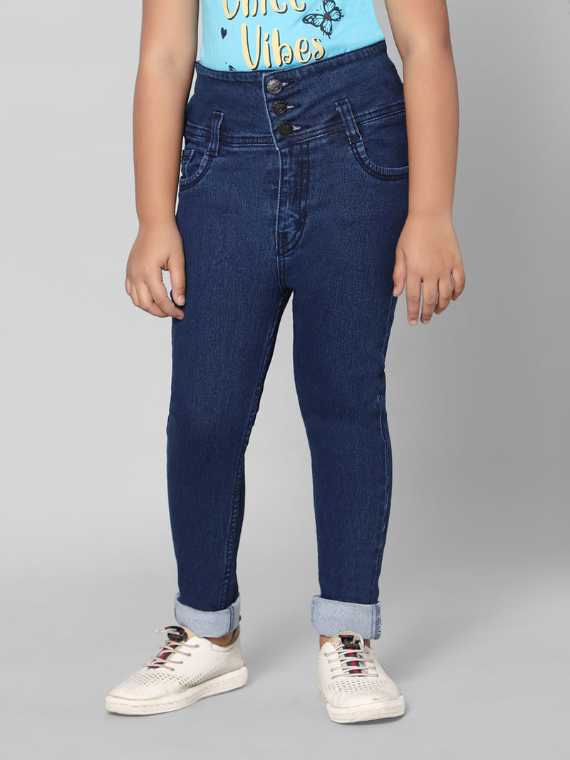 Rea-Lize Girls Regular Fit Mid-Rise Denim Jeans