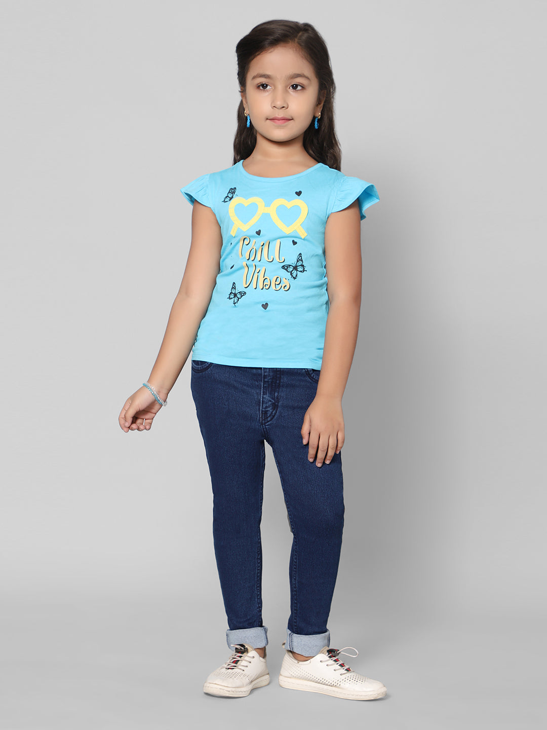 Rea-Lize Girls Regular Fit Mid-Rise Denim Jeans