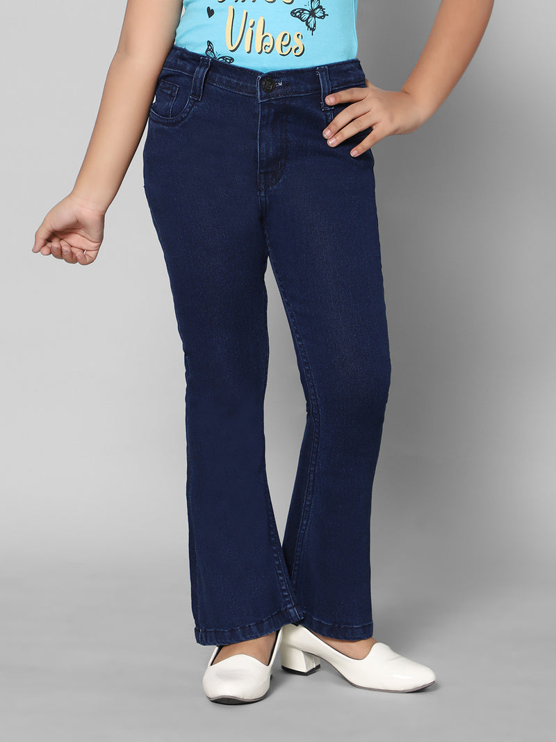 Rea-Lize Girls Boot Cut Mid-Rise Denim Jeans