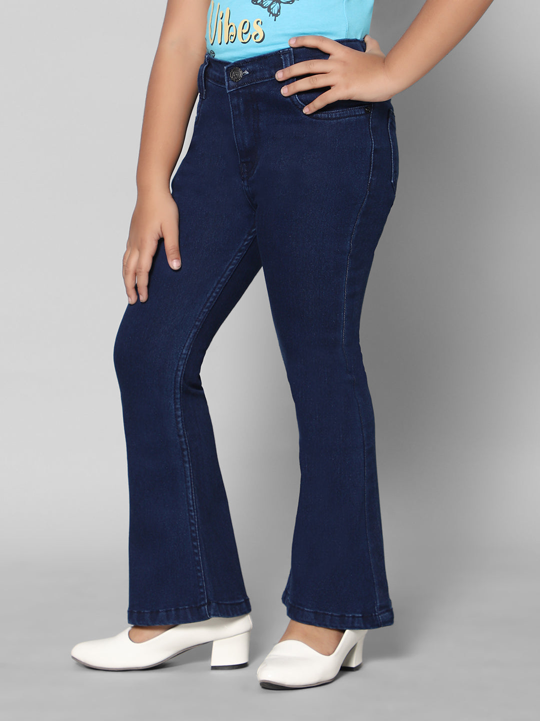 Rea-Lize Girls Boot Cut Mid-Rise Denim Jeans