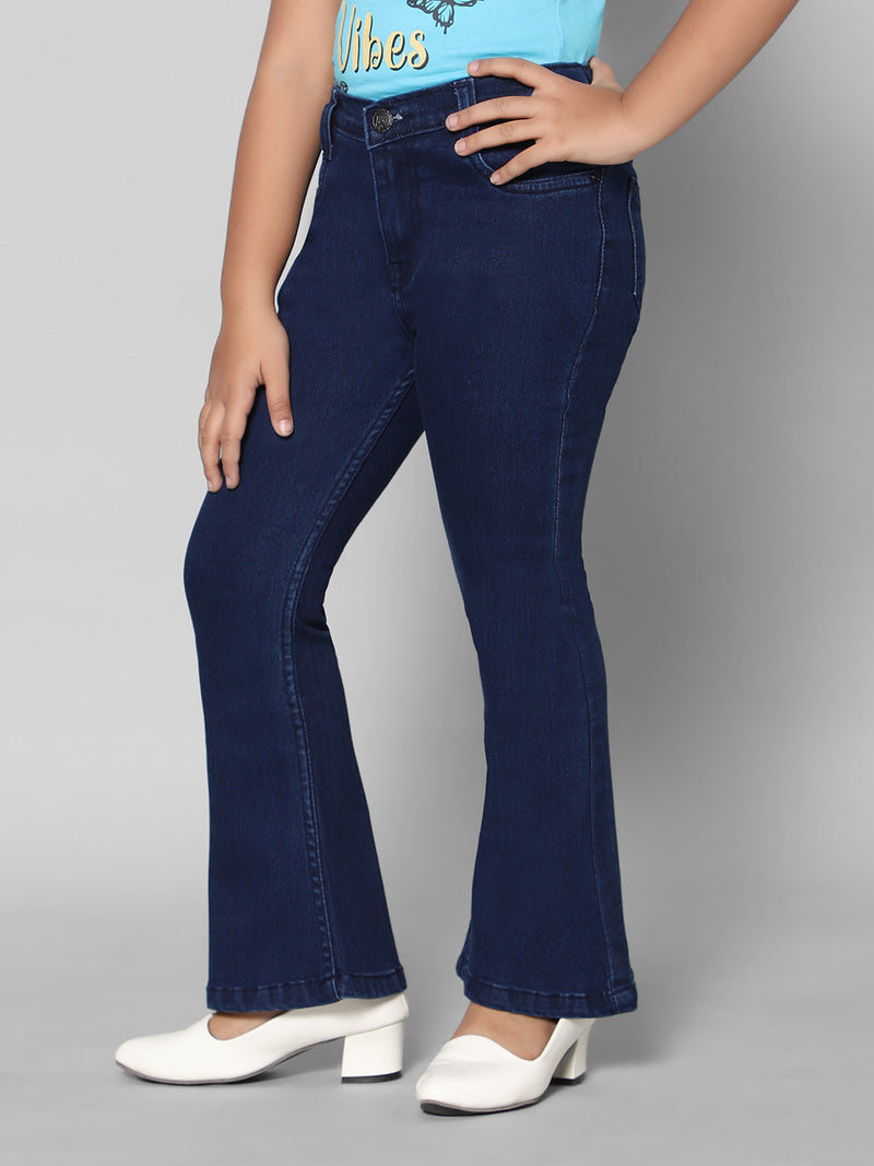 Rea-Lize Girls Boot Cut Mid-Rise Denim Jeans