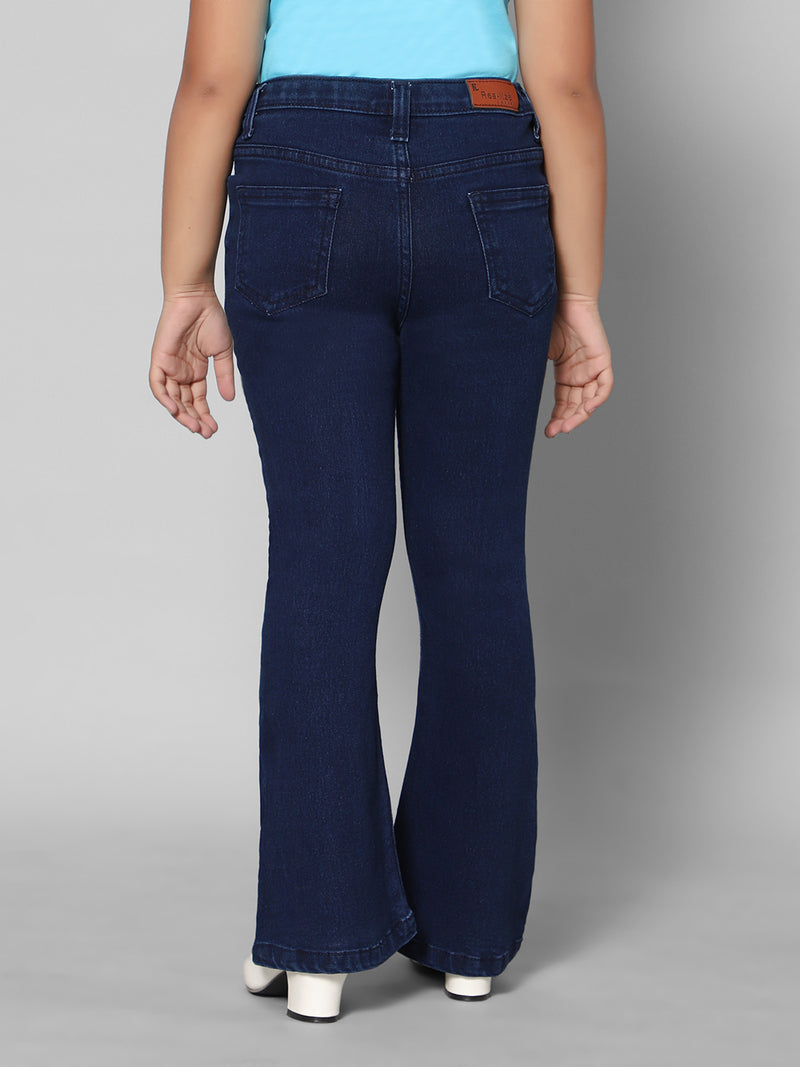 Rea-Lize Girls Boot Cut Mid-Rise Denim Jeans