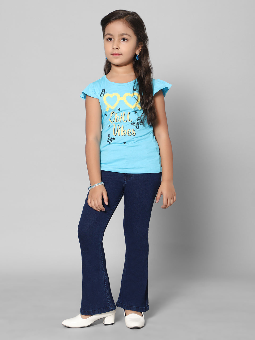 Rea-Lize Girls Boot Cut Mid-Rise Denim Jeans