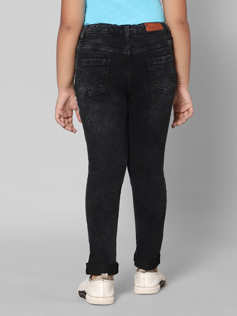Rea-Lize Girls Regular Fit Mid-Rise Denim Jeans