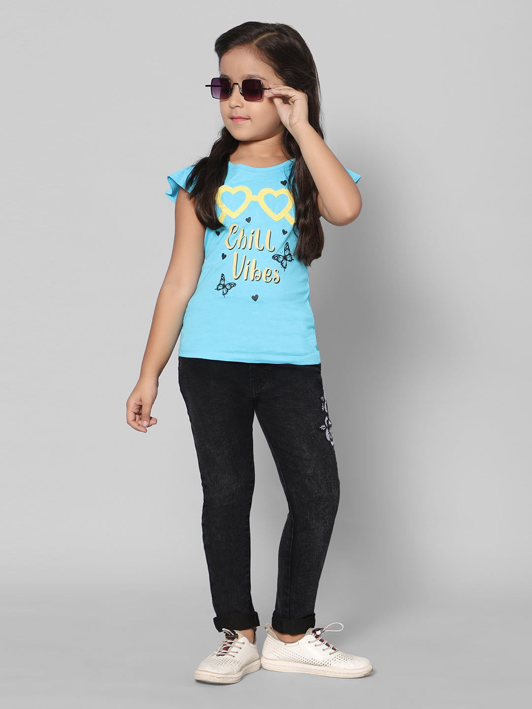 Rea-Lize Girls Regular Fit Mid-Rise Denim Jeans