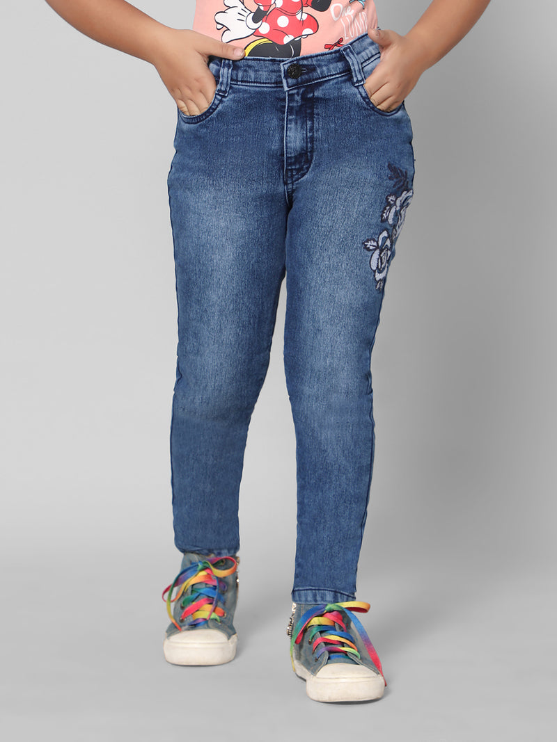 Rea-Lize Girls Regular Fit Mid-Rise Denim Jeans