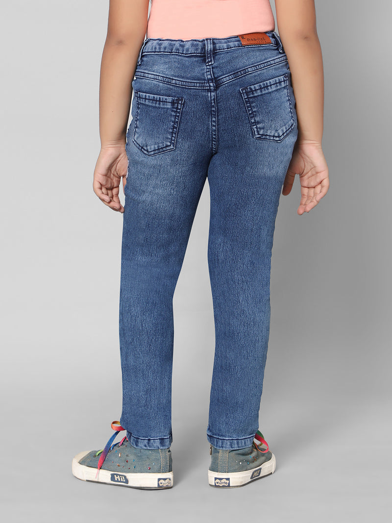 Rea-Lize Girls Regular Fit Mid-Rise Denim Jeans