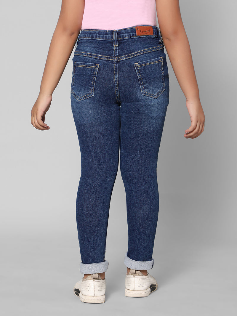 Rea-Lize Girls Regular Fit Mid-Rise Denim Jeans