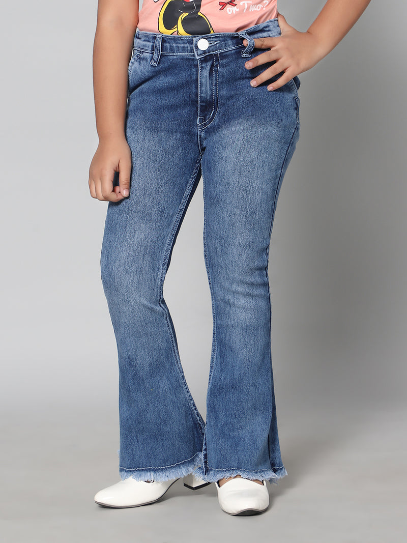 Rea-Lize Girls Boot Cut Mid-Rise Denim Jeans