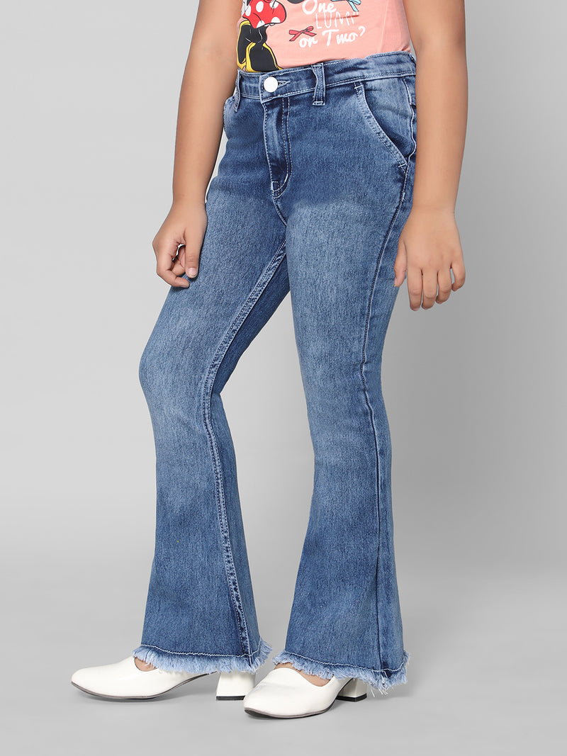 Rea-Lize Girls Boot Cut Mid-Rise Denim Jeans