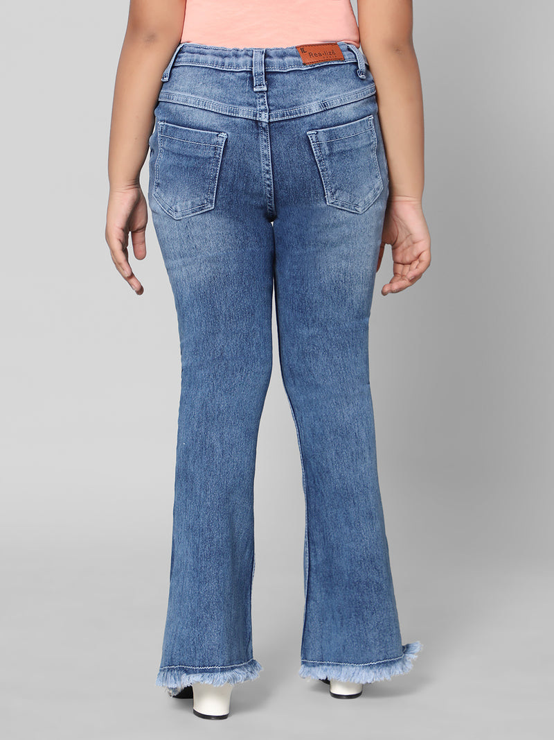 Rea-Lize Girls Boot Cut Mid-Rise Denim Jeans