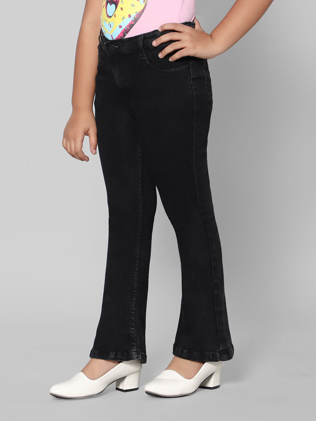 Rea-Lize Girls Boot Cut Mid-Rise Denim Jeans