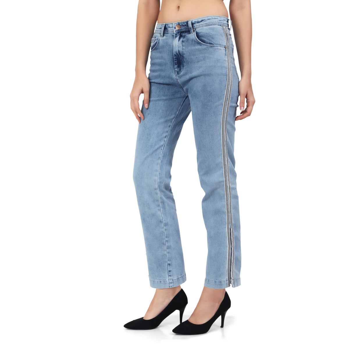 BLUE Strait feet Jeans with Insert Pockets