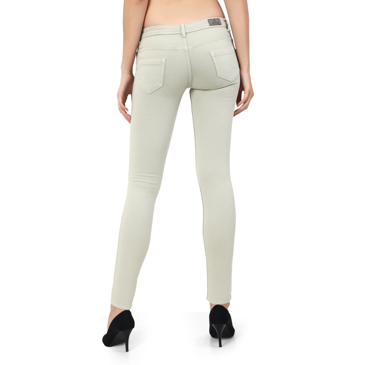 P Green o/d Skinny Fit LOW WAIST Jeans with Insert Pockets-5