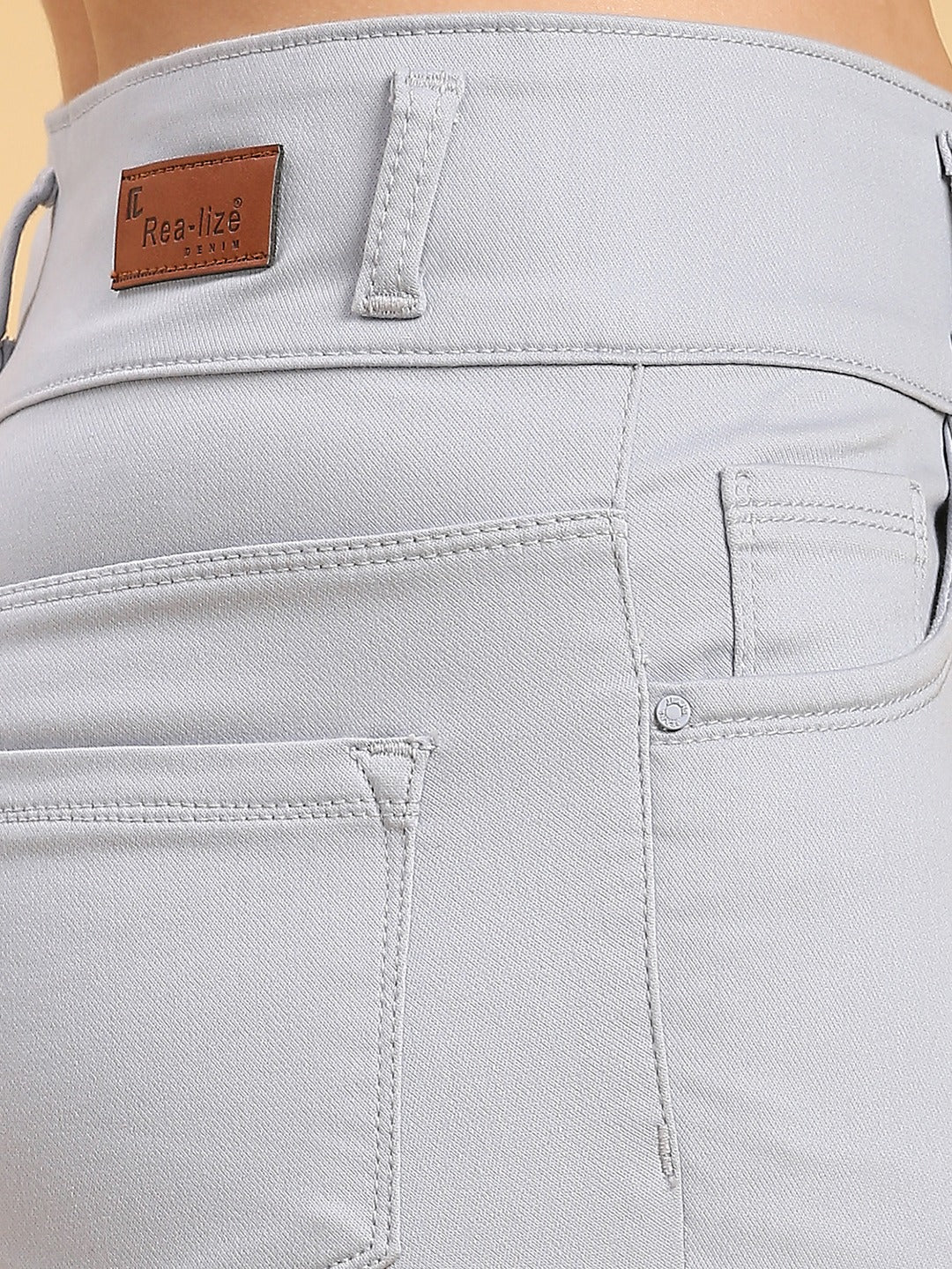 Gray Skinny Fit Jeans With Insert Pockets