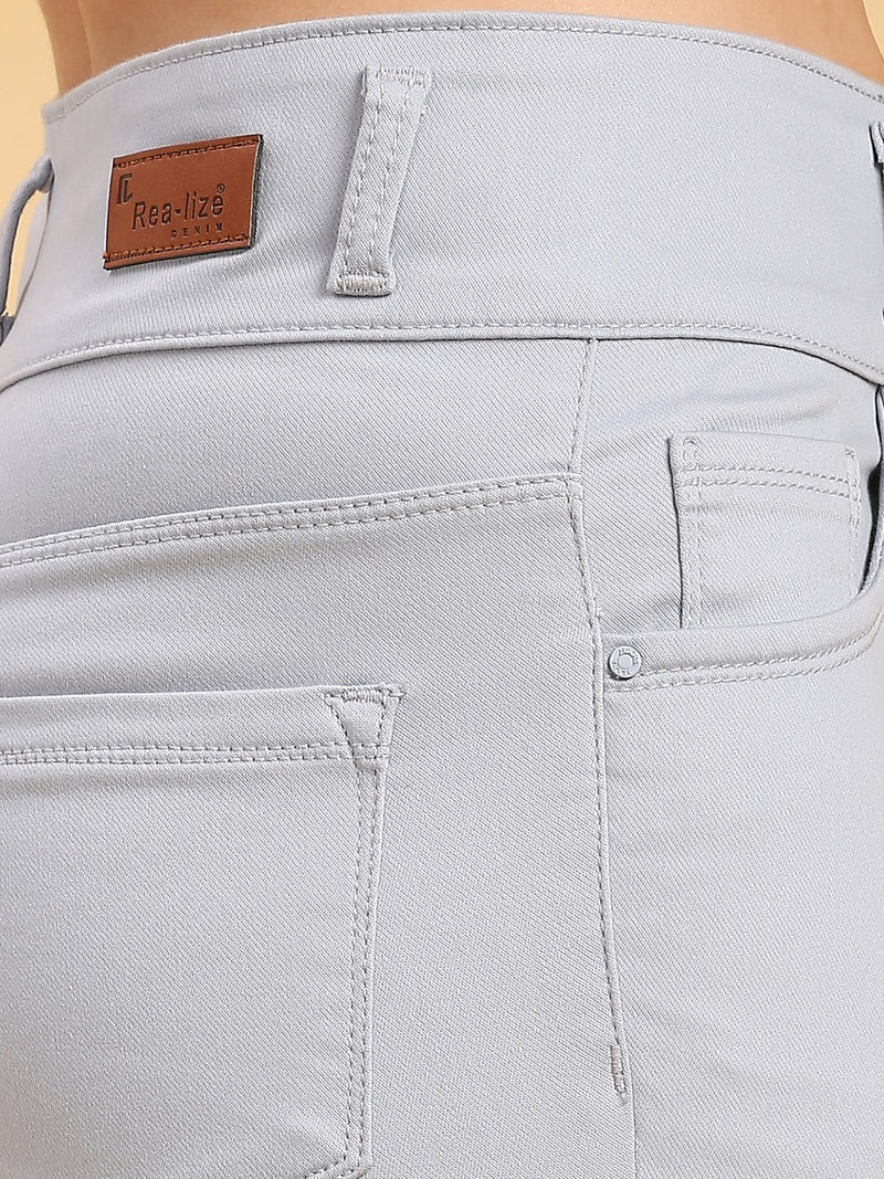 Gray Skinny Fit Jeans With Insert Pockets