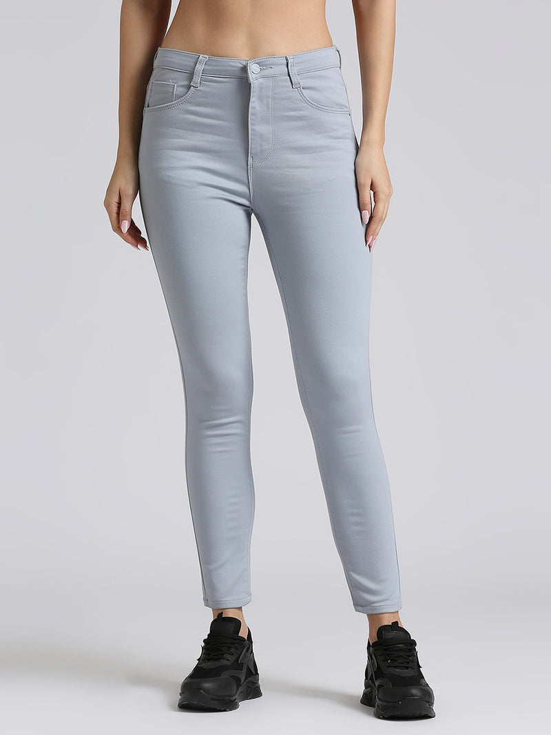 Gray Skinny Fit Jeans With Insert Pockets