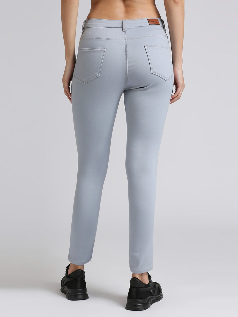 Gray Skinny Fit Jeans With Insert Pockets