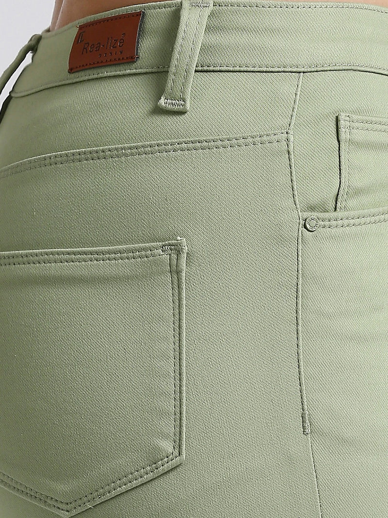 Green Skinny Fit Jeans With Insert Pockets