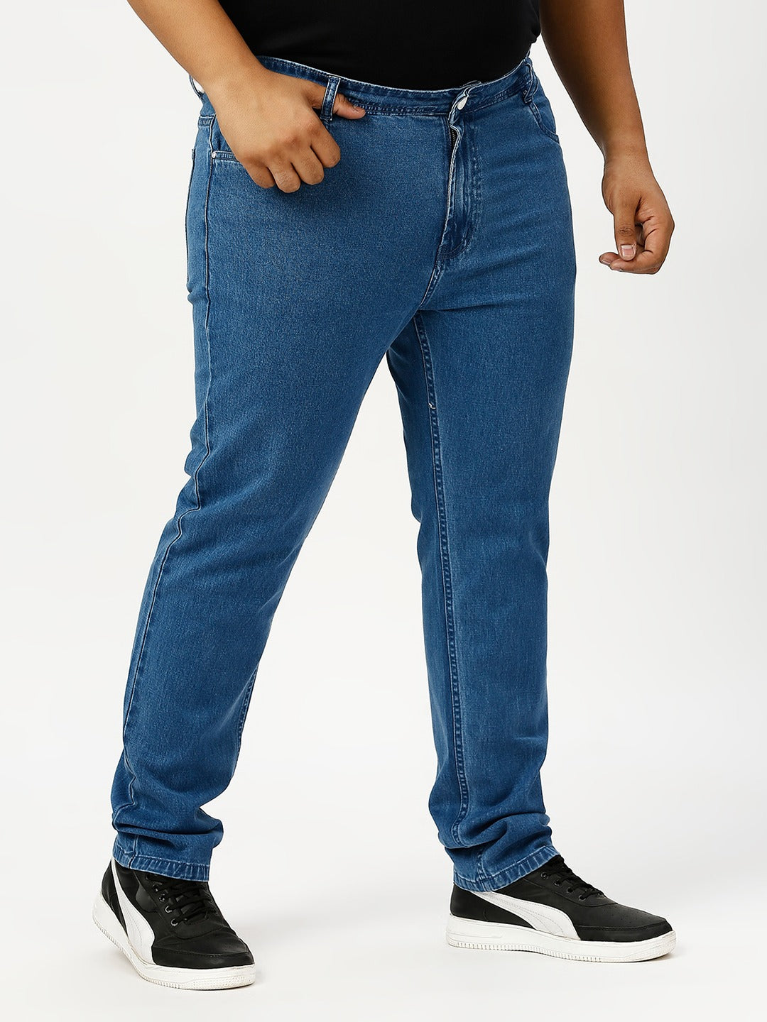 Men's Light Blue Regular Fit Denim Jeans