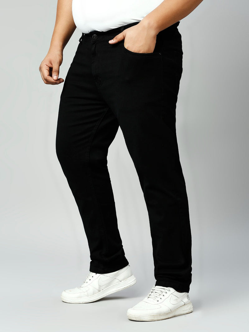 Men's Dark Black Regular Fit Denim Jeans