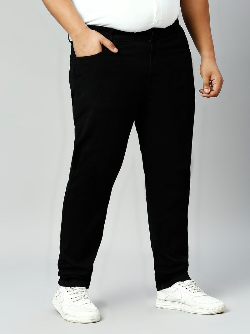 Men's Dark Black Regular Fit Denim Jeans