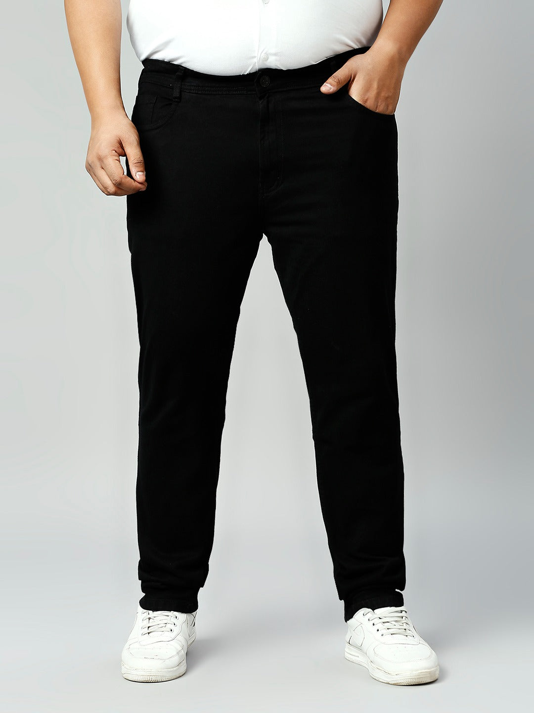 Men's Dark Black Regular Fit Denim Jeans