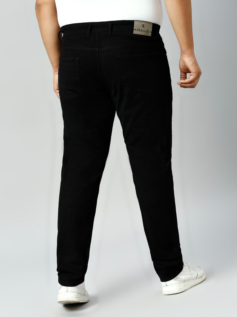 Men's Dark Black Regular Fit Denim Jeans