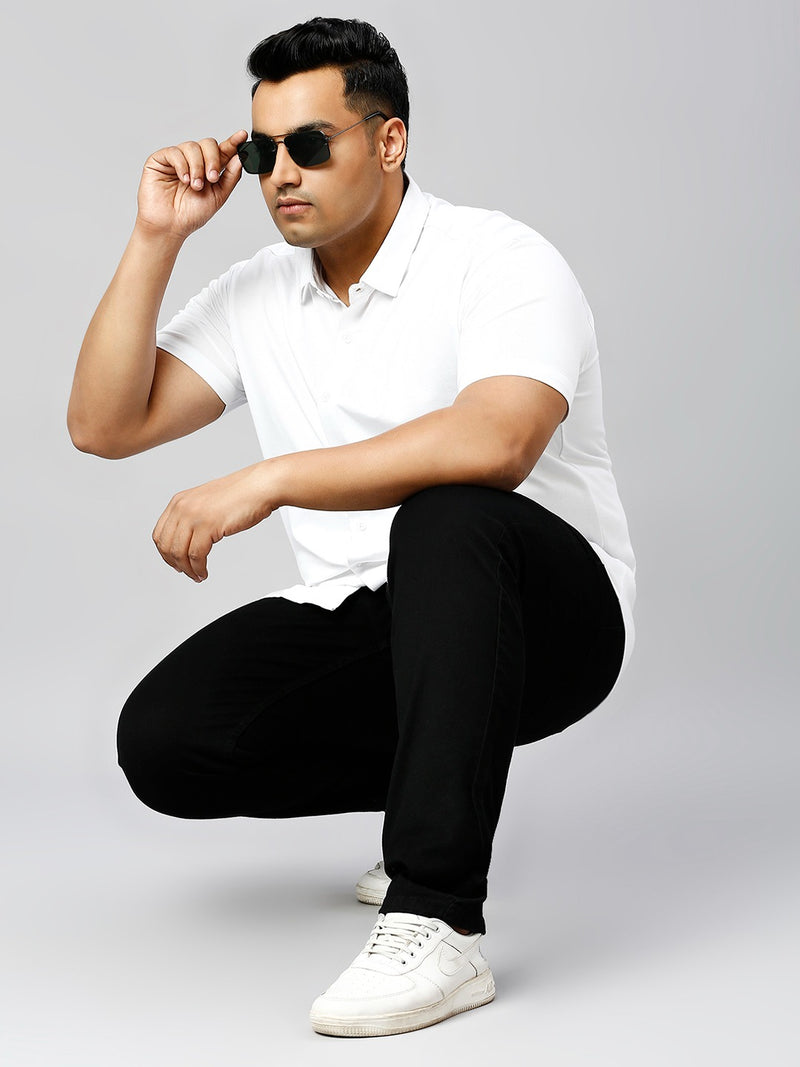 Mens Plus Size Dark Black Regular Fit Denim Jeans
