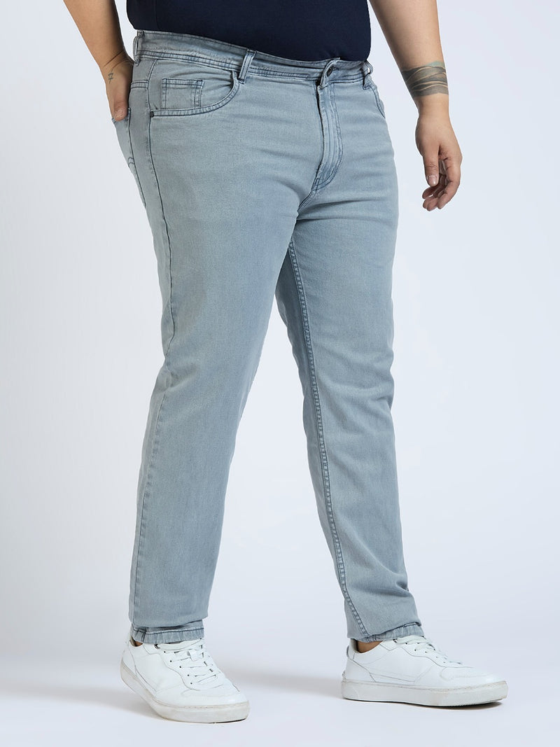 Men's Light Grey Regular Fit Denim Jeans