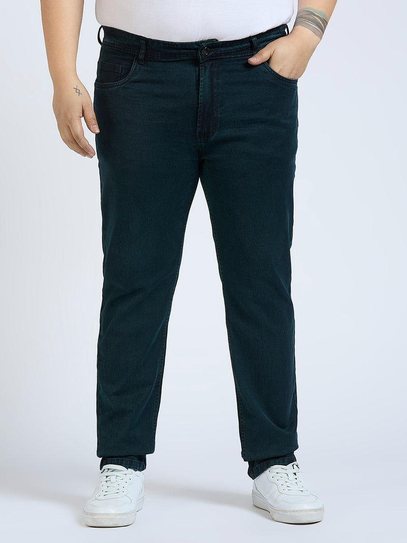 Men's Green Regular Fit Denim Jeans