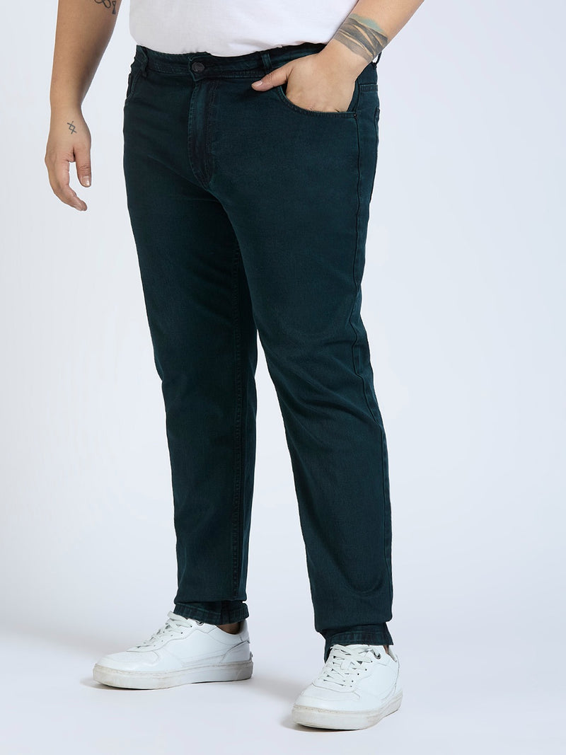 Men's Green Regular Fit Denim Jeans