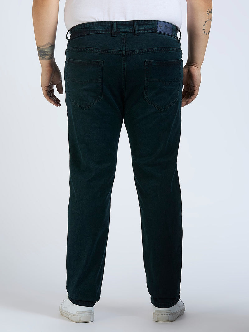 Men's Green Regular Fit Denim Jeans