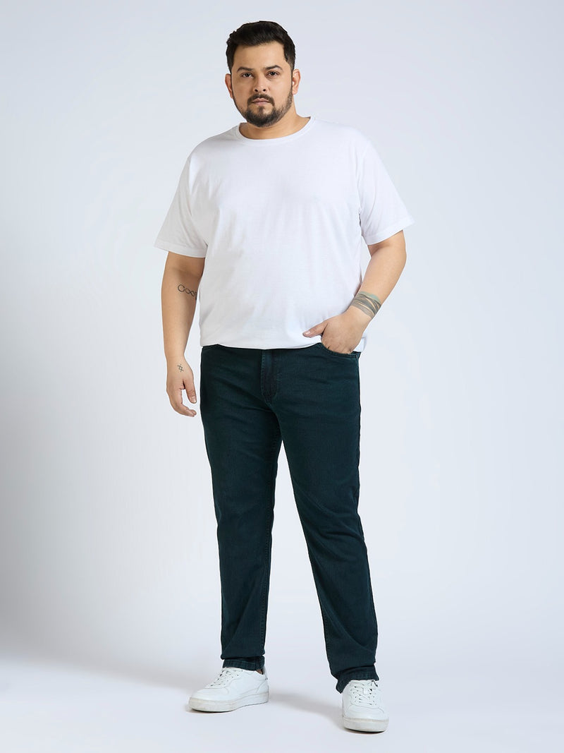 Men's Green Regular Fit Denim Jeans