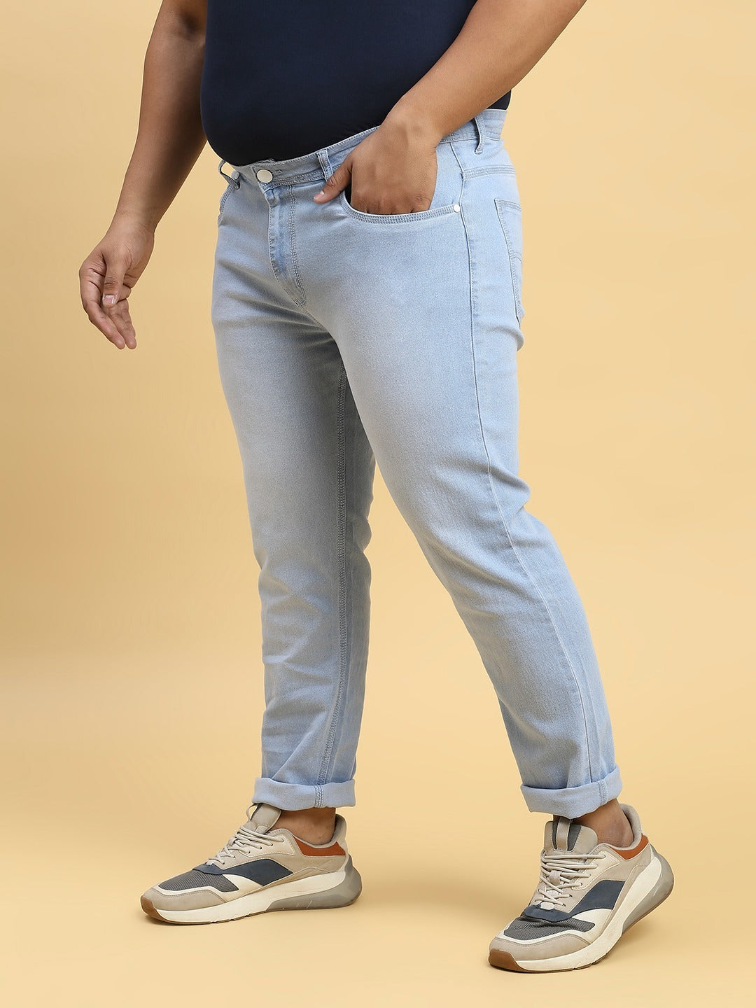 Mens Plus Size Regular Fit Denim Jeans