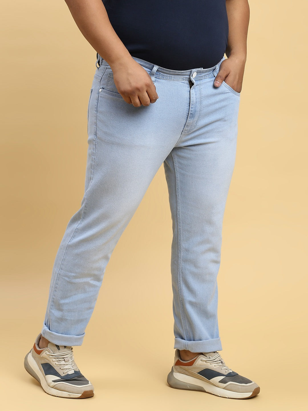 Mens Plus Size Regular Fit Denim Jeans