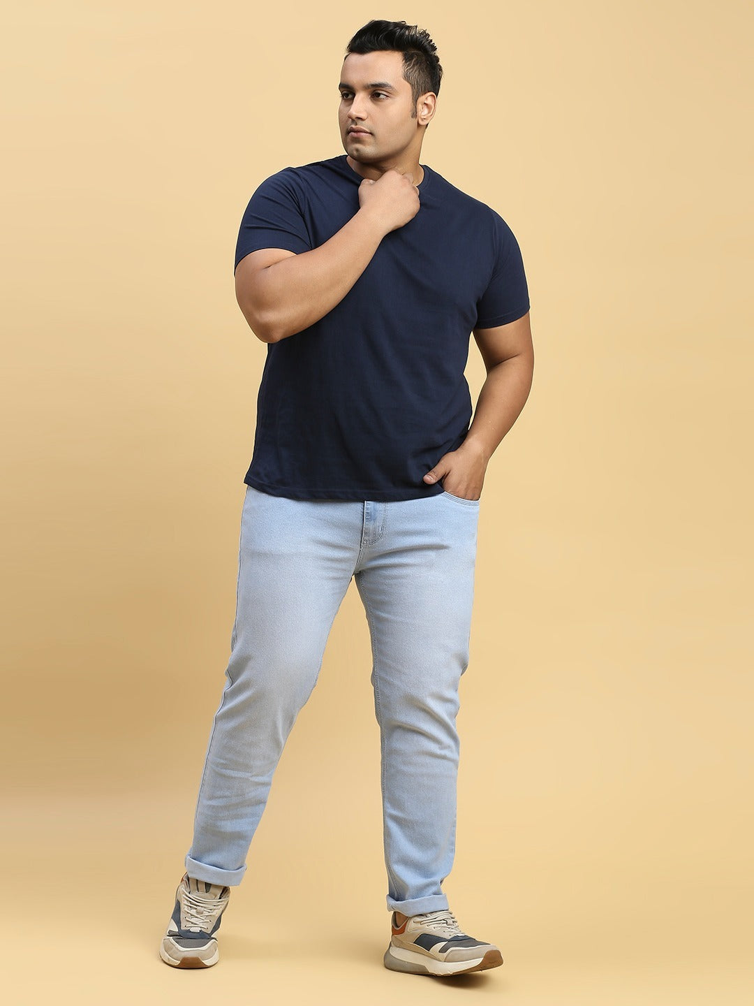 Mens Plus Size Regular Fit Denim Jeans