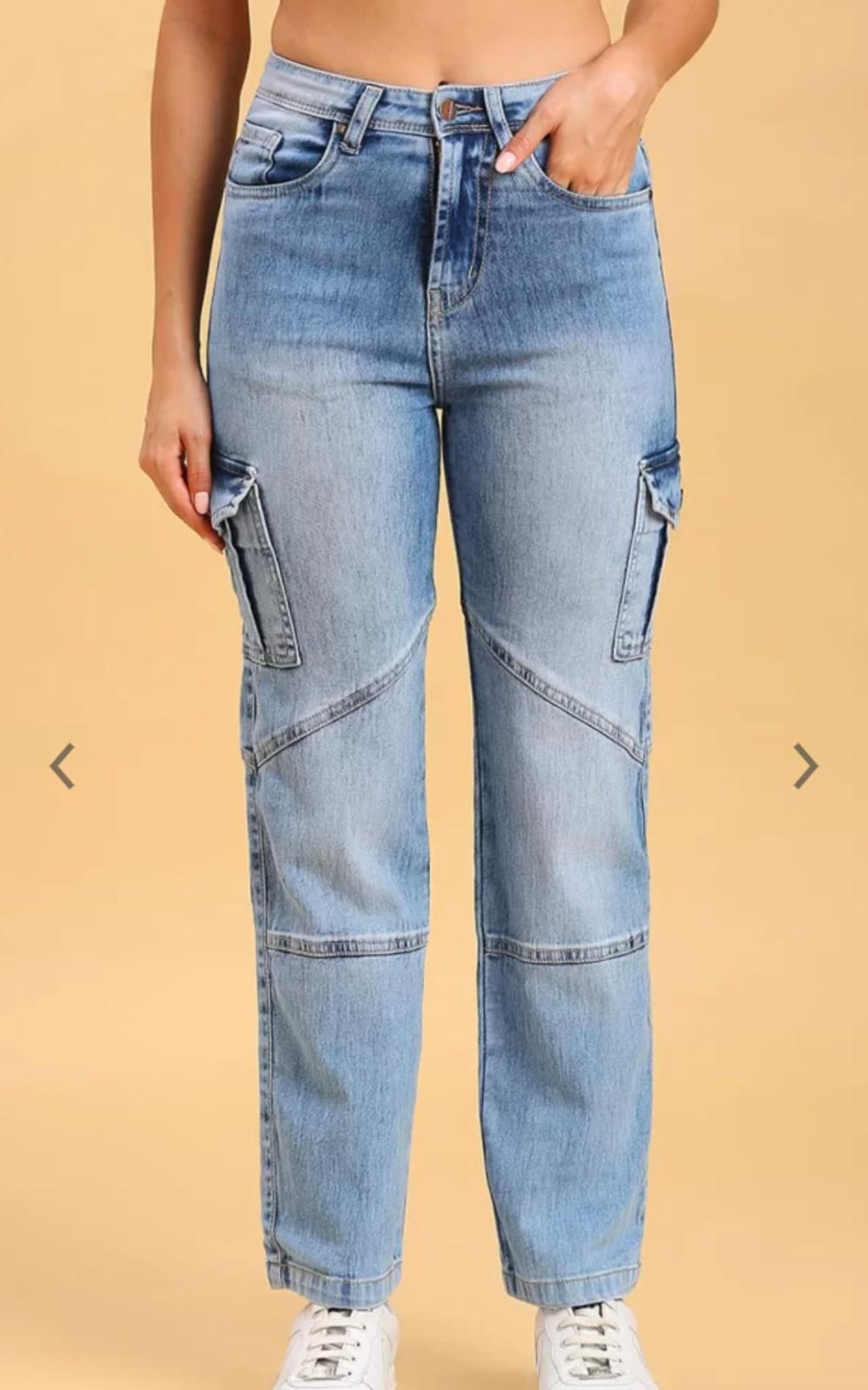 BLUE-H W CARGO jeans-with-insert  pockets