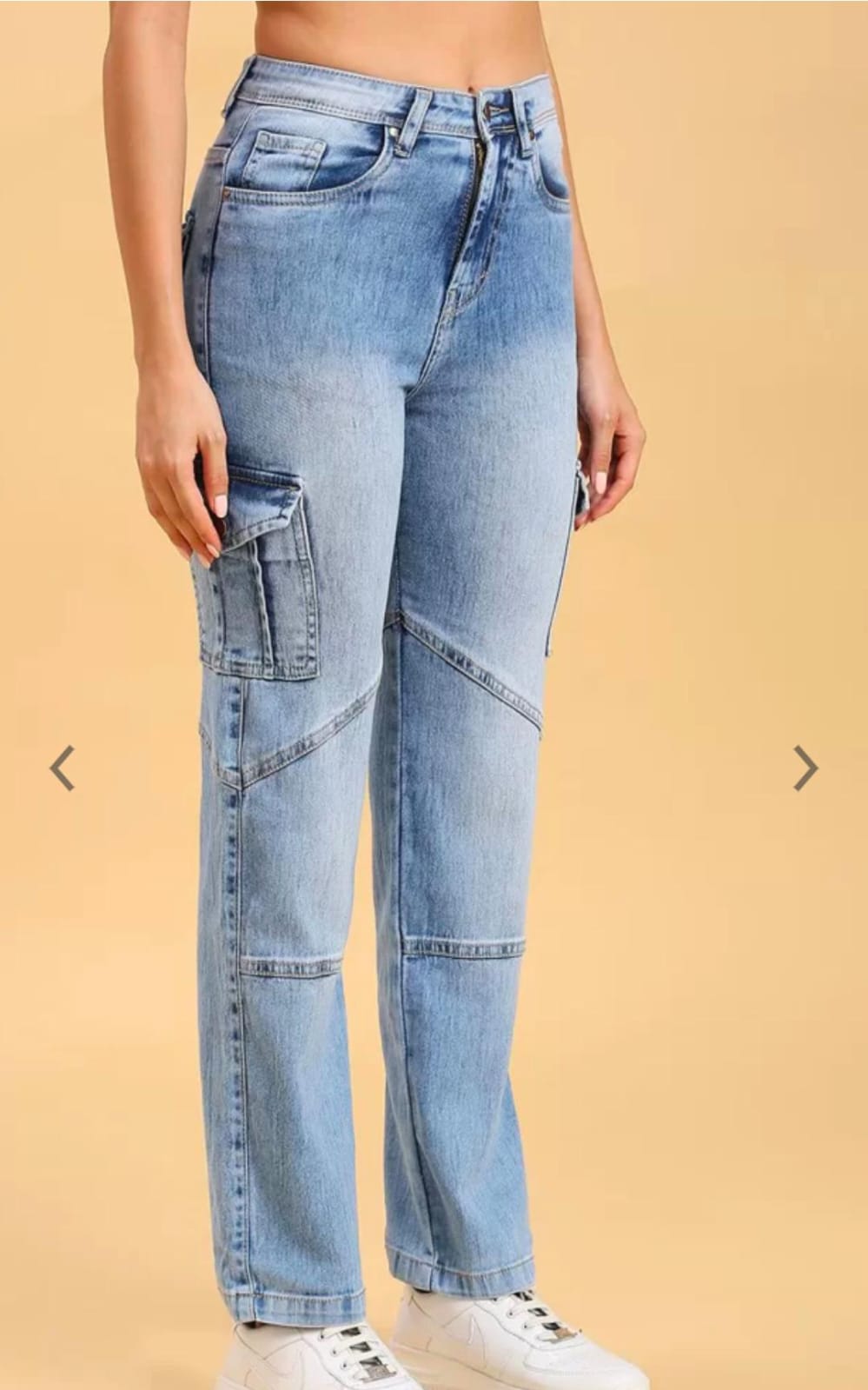 BLUE-H W CARGO jeans-with-insert  pockets