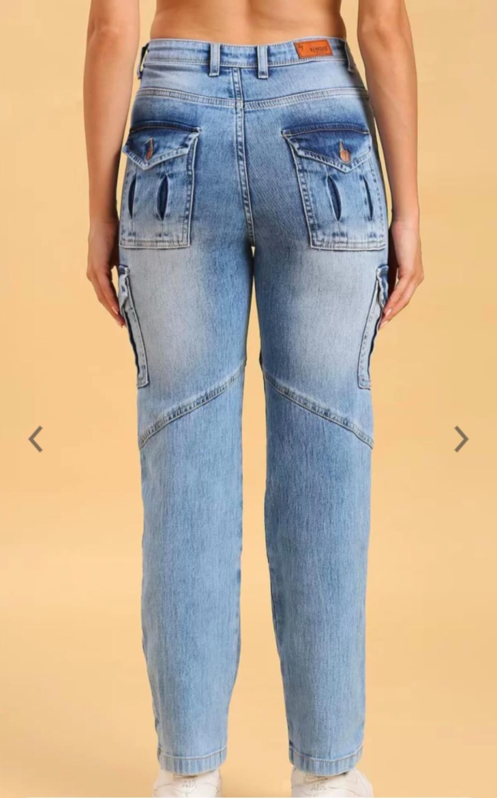 BLUE-H W CARGO jeans-with-insert  pockets