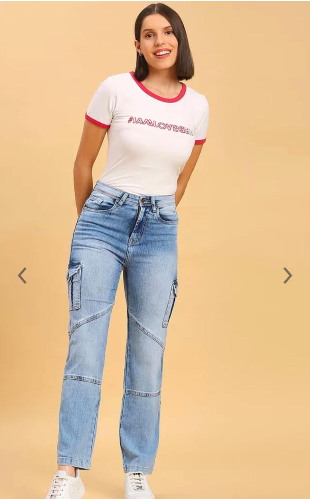 BLUE-H W CARGO jeans-with-insert  pockets